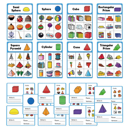 Odoorgames 100 Pcs 3D Shapes for Teaching - Geometric Solids and Geometry Manipulatives for Classroom - Enhance Learning Experience