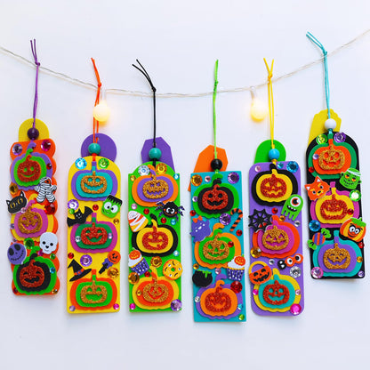 Winlyn 36 Sets Halloween Craft Kits Fall Crafts DIY Pumpkin Jack-O'-Lantern Bookmark Ornaments Decorations Art Sets Halloween Foam Stickers Art and Crafts for Kids Classroom Activities Party Favors
