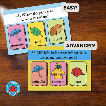 Brainy Bug Verbal Reasoning Flashcards | English Question & Answer Cards | 60 Questions | Two Levels of Difficulty | ESL | Special Needs | Home Schooling