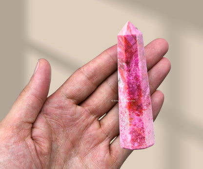 Amazing Gemstone Cobalt Calcite Crystal Towers - Natural Healing Crystal Point Obelisk for Reiki Healing and Crystal Grid (3" to 4" INCH)