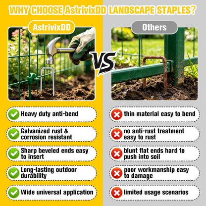 560 Pack 6 Inch Landscape Staples, Heavy Duty Anti-Rust Garden Stakes, 11 Gauge Galvanized SOD Landscaping Fabric Pins Garden Staples for Weed Barrier Fabric, Irrigation Tubing, Lawn and Fence