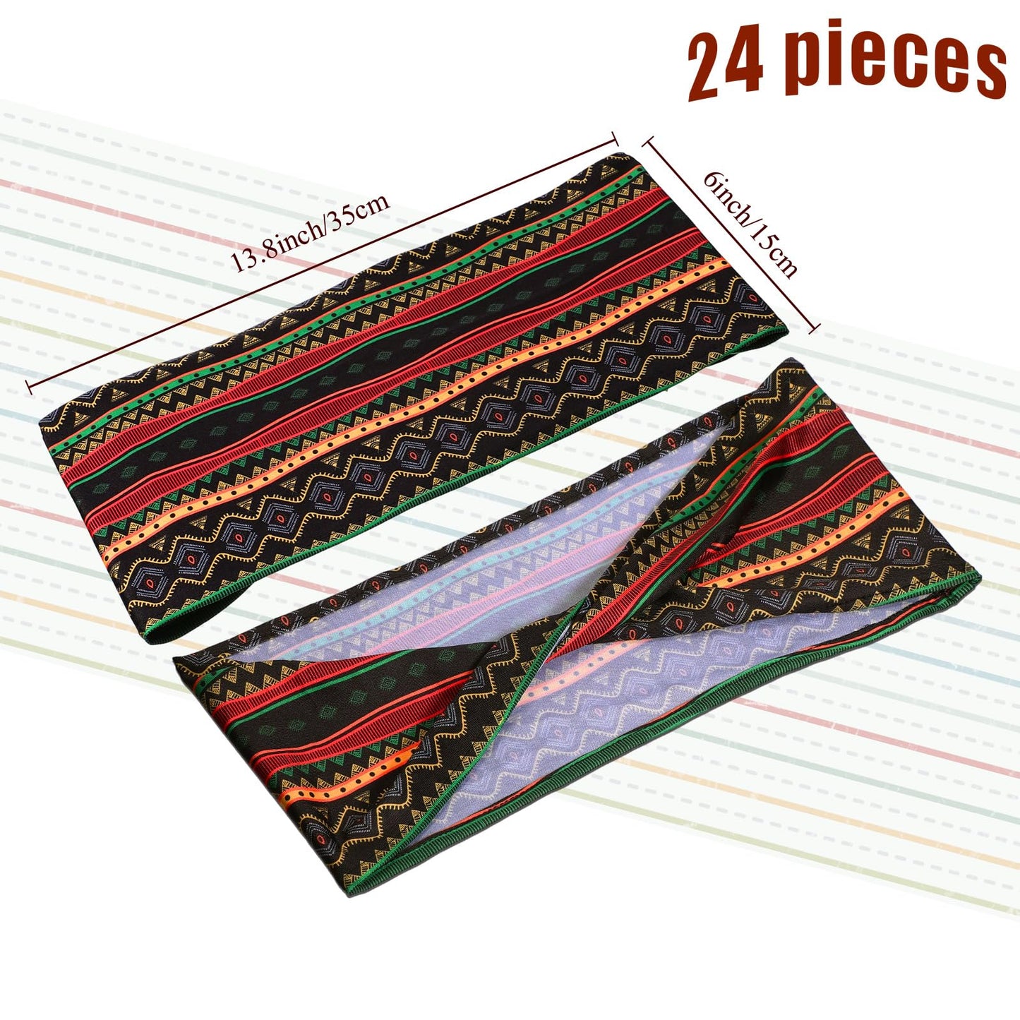 Newwiee Spandex Chair Bands Animal Print Elastic Sashes Bow Polyester Chair Cover Bands Ties Without Buckle for Animal Jungle Theme Party Birthday Decor (African Kente,24 Pcs)
