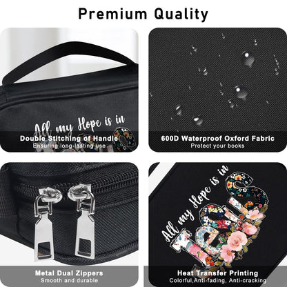 Bible Bags for Women Bible Study Supplies Book Covers with Zipper for Journaling, Bible Cover Case for Men, Organizer Tote Carrying Case with Strap Church Bags for Woman