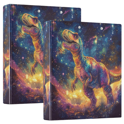 T. Rex Round Ring Binders 1.5 Galaxy Tyrannosaurus Animals 3 Ring Clipboard Binder for Office School Work Supplies File Folder 200 Sheet Capacity Easy Open