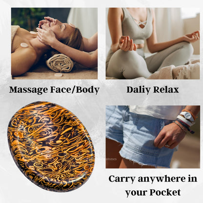 Amazing Gemstone Mariyam Jasper Worry Stone Crystals & Healing Stones - Worry Stones for Stress Relief Gifts - Piedra Crystal Fidget for Meditation - Unique Stocking Stuffers & Birthday Gifts