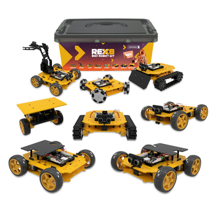 REX Evolution 8in1 Robotics Kit: Coding Robot Kit, Robotics Kit for Adults, Electronic DIY Smart Car Kit, 8 Model Robotics Set, Robot Kit