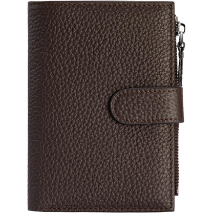 ilovever Passport wallet and Card Slot Combo RFID Blocking Slim Leather Travel Passport Wallet for Men and Women with Zippered Coins Pocket Passport holder, Dark Brown