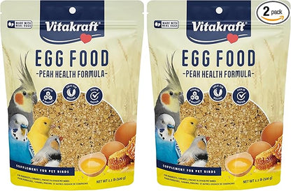 Vitakraft VitaSmart Egg Food for Birds - Daily Supplement for Parrots,Parakeets,Cockatiels,and Canaries - Bird Calcium Supplement 1.1 Pound,(Pack of 2)