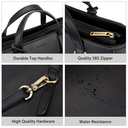 ECOSUSI Tote Bag Convertible Backpack Purse for Women Vegan Leather Handbag Multifunction Shoulder Bag for 14", 13L