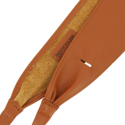 FASHIONGEN - Woman Italian leather Obi belt, CASSIANE - Camel, 3XL