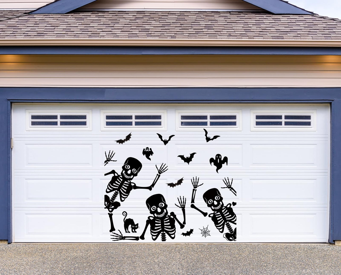 JarThenaAMCS 27Pcs Halloween Garage Decoration Magnet Dancing Skeleton Ghost Refrigerator Decals Black Magnetic Stickers for Party Home Door Car Dishwasher Decor