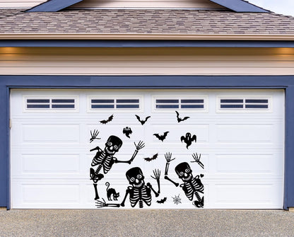 JarThenaAMCS 27Pcs Halloween Garage Decoration Magnet Dancing Skeleton Ghost Refrigerator Decals Black Magnetic Stickers for Party Home Door Car Dishwasher Decor