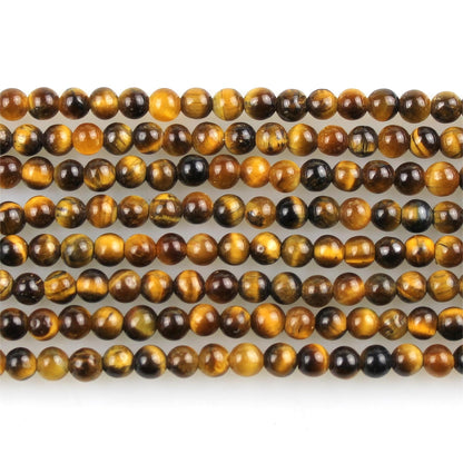 MJDCB 320pcs Natural Small Stone Beads 2mm Yellow Tiger Eye Round Smooth Loose Gemstone Bead for Jewelry Making Bracelets Earrings Necklaces Accessories