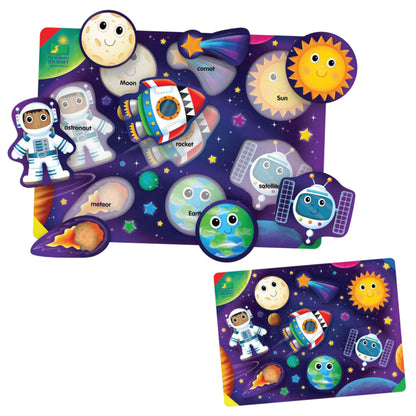 The Learning Journey Space Puzzle Lift & Learn - 26 Pieces - Cardboard, Outer Space Theme for Toddlers 2-5 Years