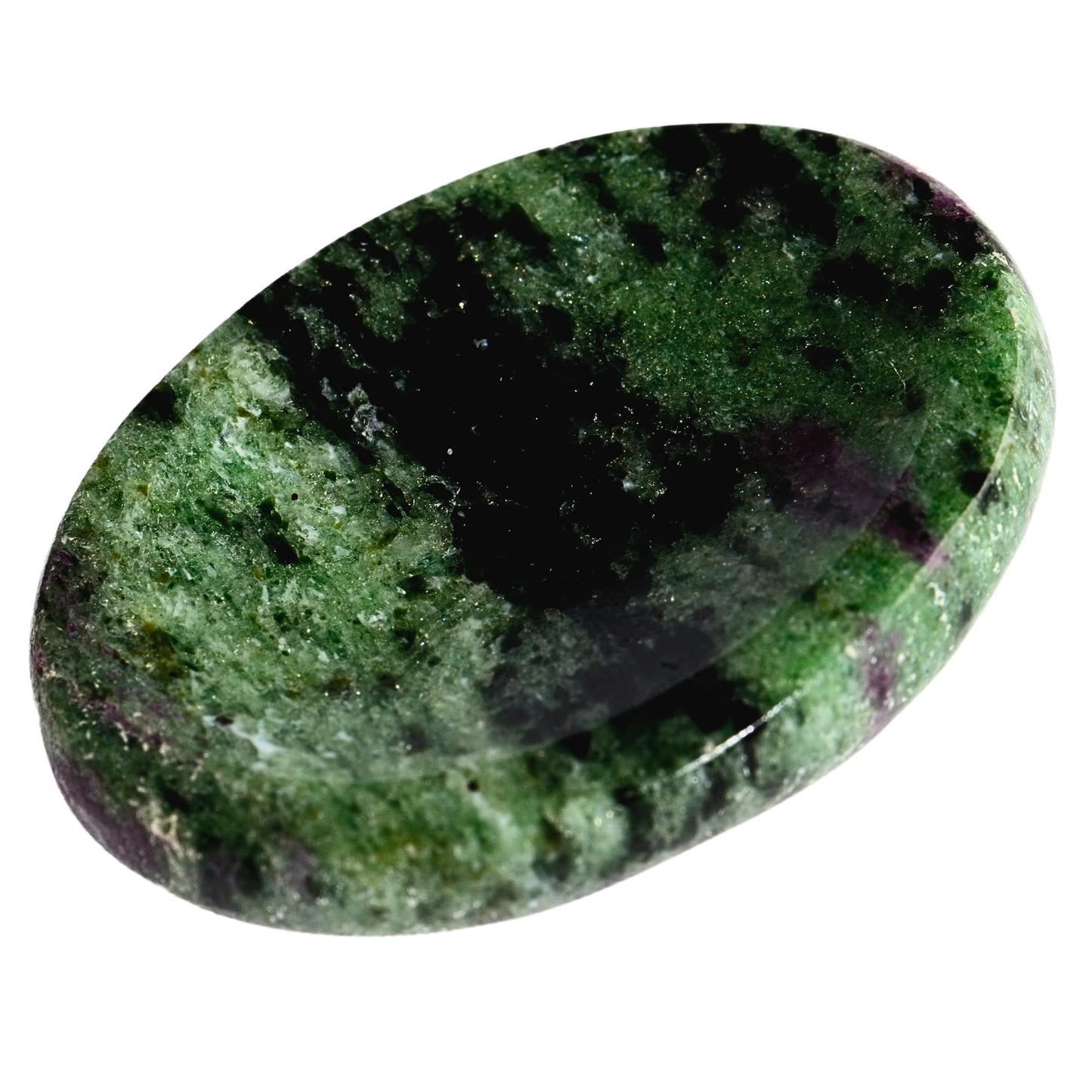 Anaya Agate Ruby Zoisite Worry Stones Certified Crystal Thumb Worry Stone for Anguish, Relaxing and Soothing Balance Stones for Meditation, Stress Relief Crystals and Healing Stones for Men, Women