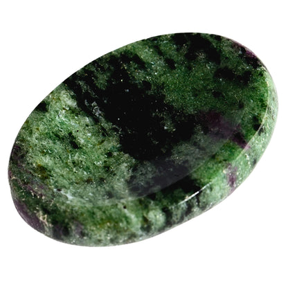 Anaya Agate Ruby Zoisite Worry Stones Certified Crystal Thumb Worry Stone for Anguish, Relaxing and Soothing Balance Stones for Meditation, Stress Relief Crystals and Healing Stones for Men, Women
