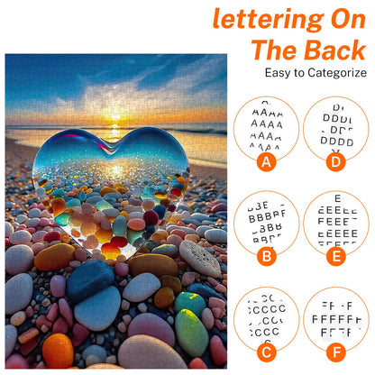 Jigsaw Puzzles for Adults 1000 Pieces, Love Pebbles Beach Puzzle, Impossible Difficult Hard Fun 1000 Piece Jigsaw Puzzles for Adults