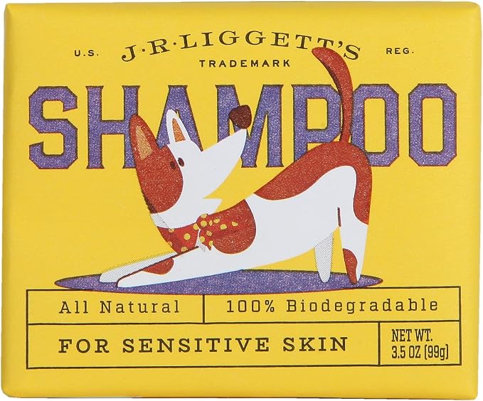 J.R.LIGGETT'S Dog Shampoo Bar, Natural Cleansing Bar for Dogs with Sensitive Skin, Hypoallergenic Canine Formula Gently Deep Cleans and Relieves Dry and Itchy Skin, Detergent-Free, 3.5 oz