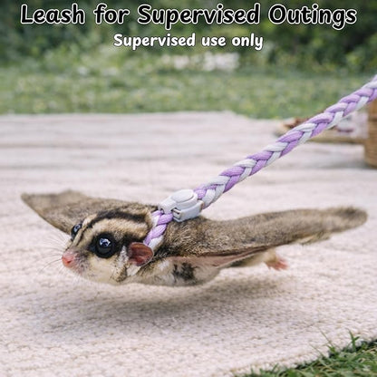 Sugar Glider Bonding Travel Pouch Set, Sugar Glider Carry Bonding Pouch With Liner And Adjustable Leash, Breathable Soft Outgoing Sleeping Travel Bag For Small Pets Squirrels Hamsters (Gray)