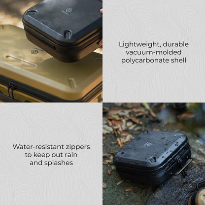 ELECOM NESTOUT Gear Storage Case, Lightweight Hard Shell, Water-Resistant, Stackable Organizer with Padded Dividers, Impact Resistant, Fits Travel Outdoor Batteries Tech Accessories (Black)