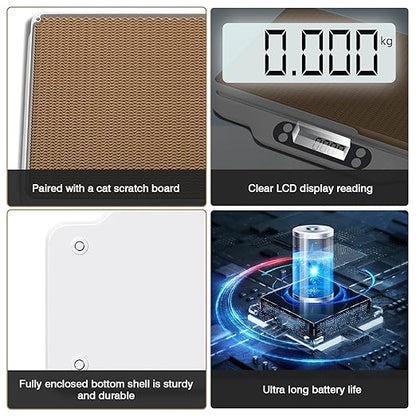 Digital Pet Scale for Animal, LED Display Cat Whelping Scale with Tape Measure, Collar, Weight Chart for Pets, Cats, Dogs, Animals, Measures Up to 66lb, 15.74 * 11.22"