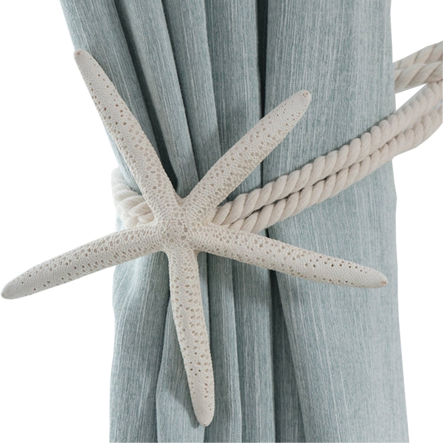 ZILucky 2 Pieces Natural Starfish Curtain Tiebacks Rope Drape Tie Band Drapery Holdbacks Room Décor