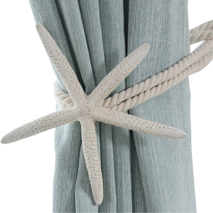ZILucky 2 Pieces Natural Starfish Curtain Tiebacks Rope Drape Tie Band Drapery Holdbacks Room Décor