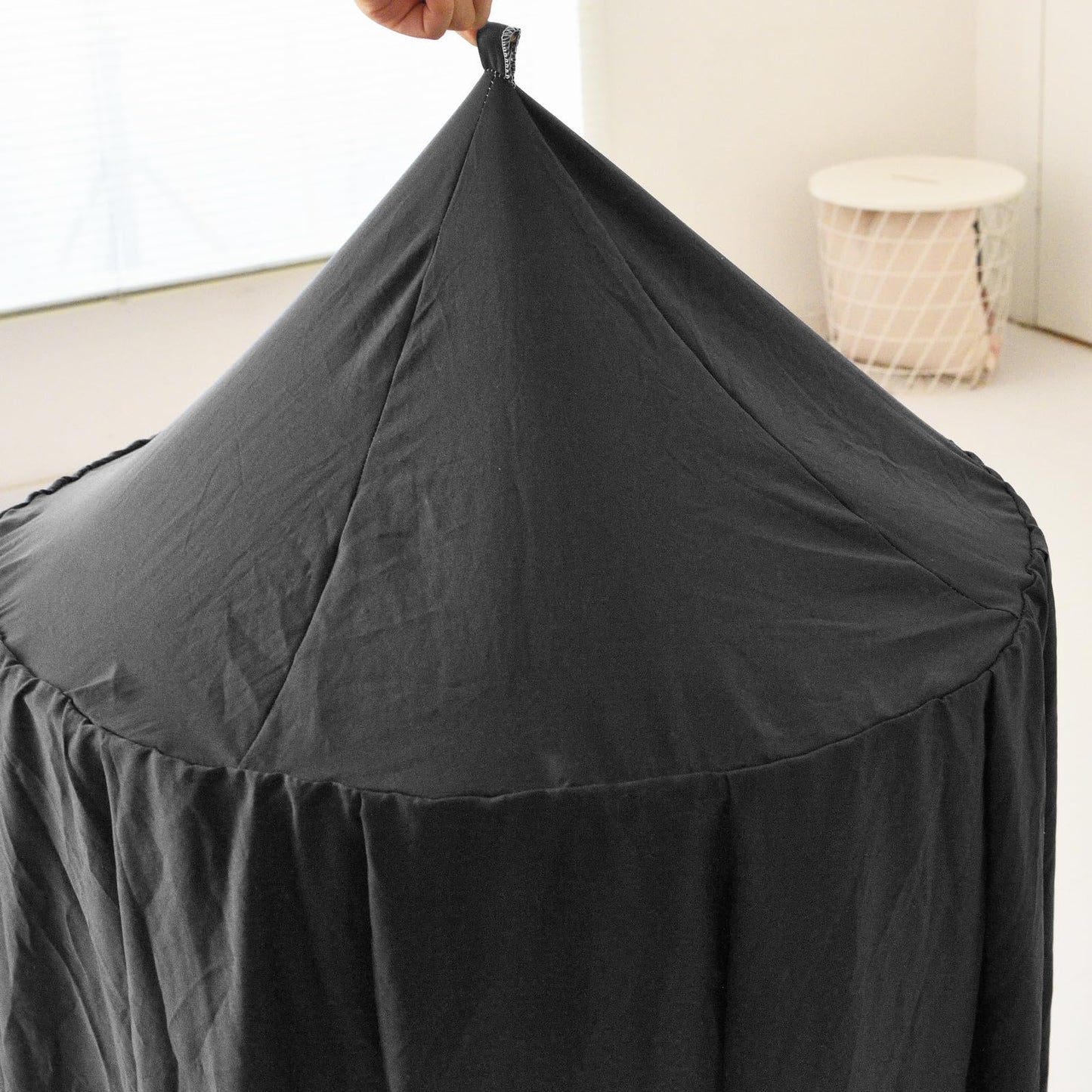 KGanBNHH Bed Canopy for Boys Girls,Crib Canopy Curtains,Extra Large Dome Mosquito Net Reading Nook Canopy for Kids Boys Twin Full Queen Size Bed,Fire Retardant Fabric (Black)