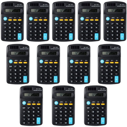 Fiada 12 Pieces Pocket Size Mini Calculators Handheld Angled 8-Digit Display Calculators Basic Standard Small Accounting Desktop Supplies for Office School and Home