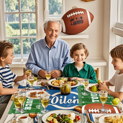 CHAROUP 50 Pack Disposable Football Paper Placemats, Football Theme Table Mats 16x11 inch Rugby Disposable Placement Mats for Outdoor Sport Theme Party Supplies Kitchen Dining Table Decoration