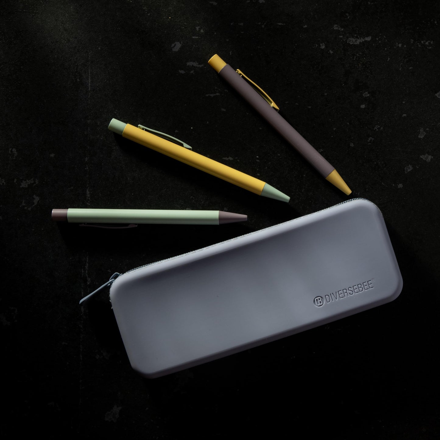 DIVERSEBEE Soft Silicone Pencil Case, Aesthetic Pencil Pouch with Zipper, Cute Pen Bag for School, Bible Journaling Supplies and Accessories, Pencil Organizer (Berry)