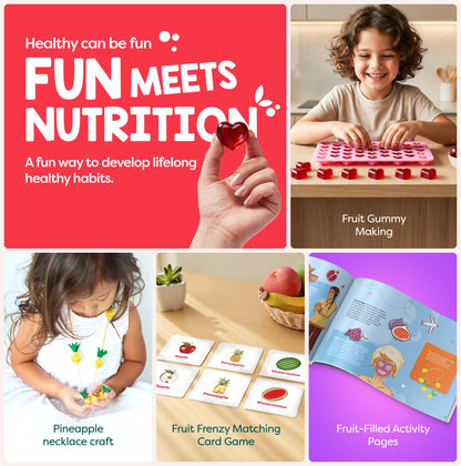Baketivity Fantastic Fruit Box – Birthday Gift for Kids – Nutrition STEM Activity Kit with Recipes & Crafts – DIY Fruit Gummies Kit & Educational Food Science Set