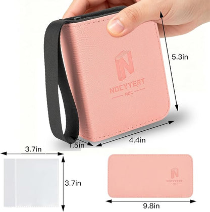 Trading Card Binder,Trading Card Binder, Mini 1-Pocket Trading Card Binder with 20 Pages, Portable Card Album Holds 40 Cards for TCG, MTG, Sports Cards & Game Cards etc(Pink)