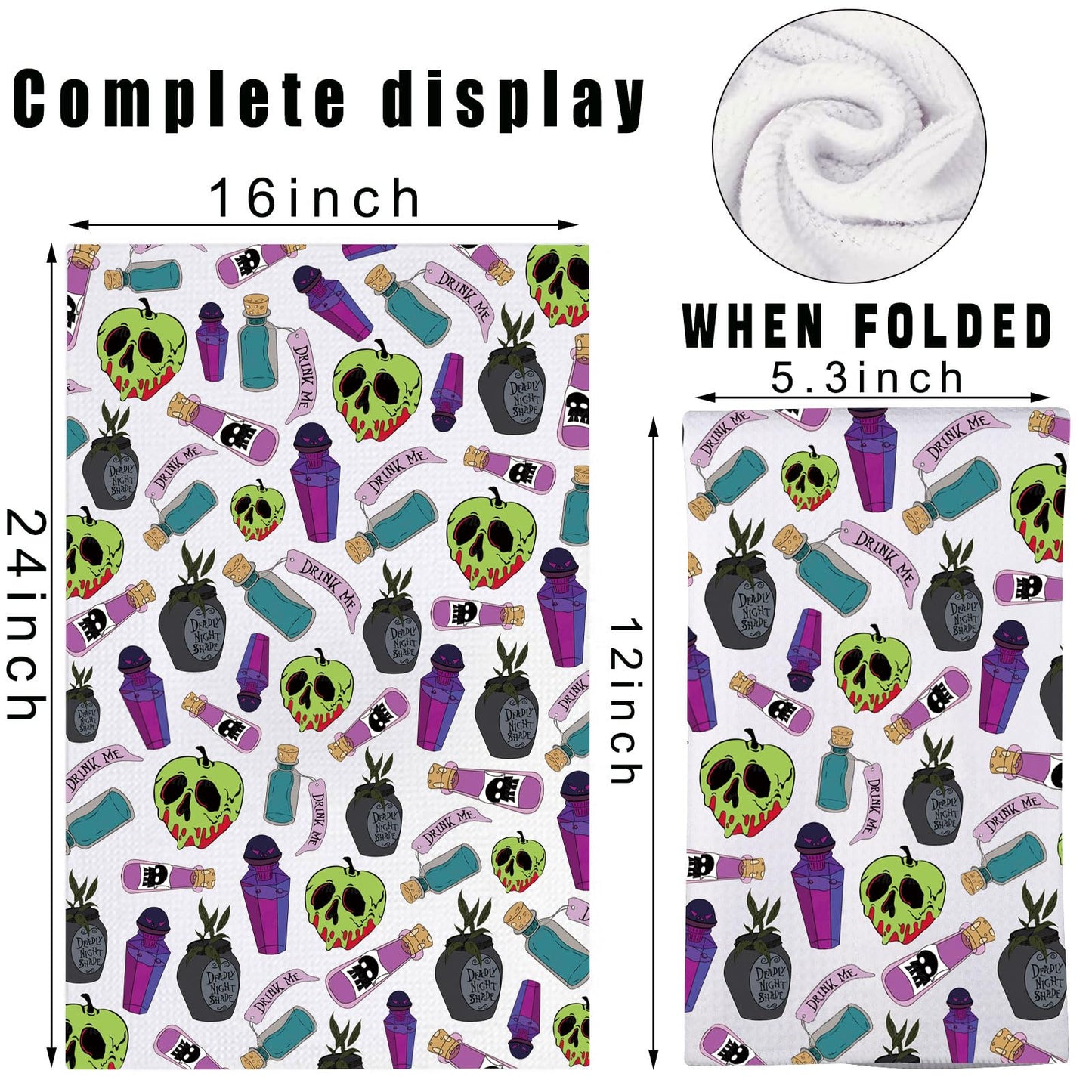 JNIAP Villain Poison Kitchen Towel Villain Poison Gifts Poison Apple Dish Towel (Poiso KT)
