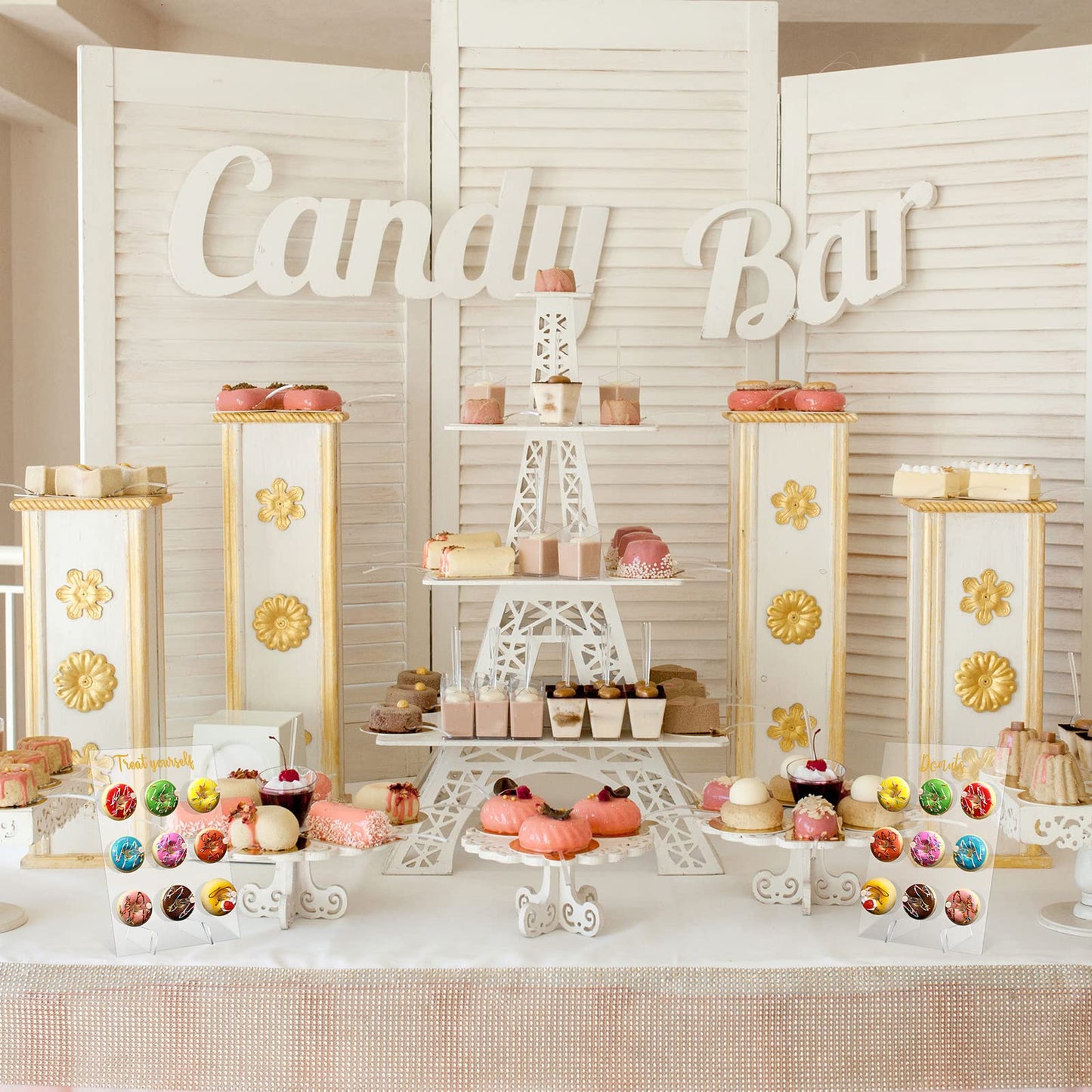 Honeydak 2 Pack Donut Stand Display Wall Stand for Dessert Table Clear Acrylic Donut Holder for Spring Wedding Birthday Treat Gathering Holiday Party(13.78 x 9.84 Inch)