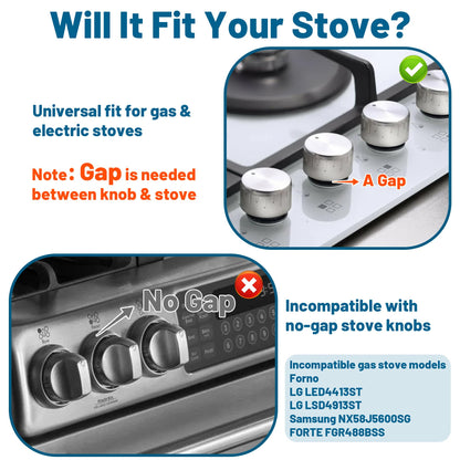 Childproof Stove Knob Safety Covers, Oven Knob Covers for Child Safety 5 Pack, Black Stove Knob Covers & Gas Stove Locks,Heat-Resistant Adhesive,Double-Key Baby Proof Covers for Gas/Electric Burner