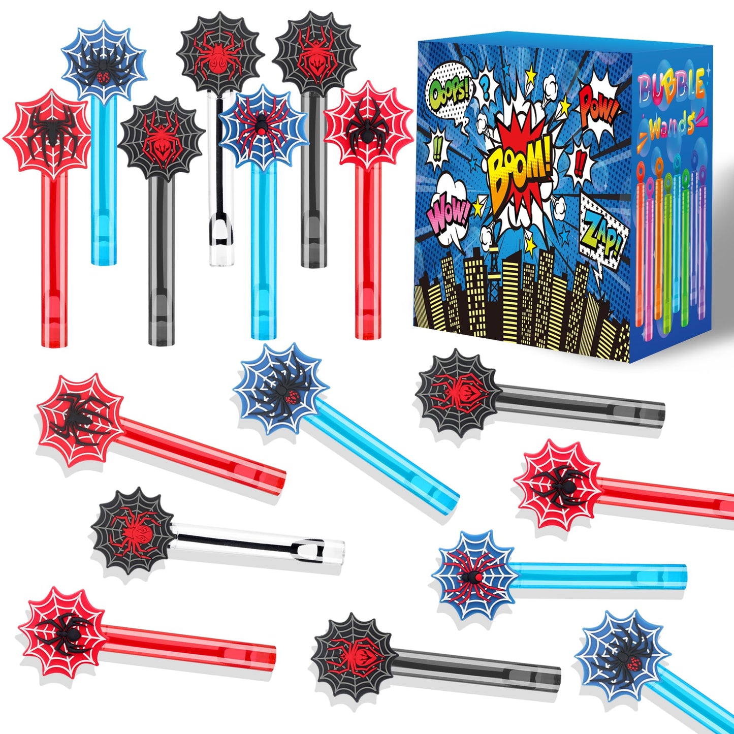24PCS Bubble Wand for Party Favors Decorations Supplies Classroom Prizes Valentines Easter Halloween Christmas Bags Basket Stuffers Gifts