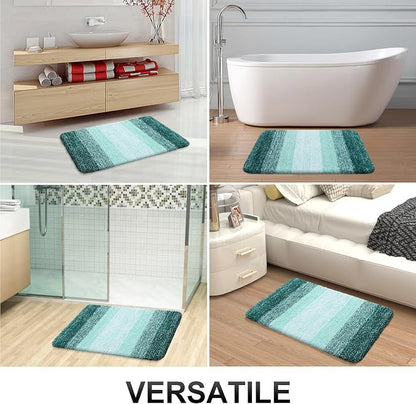 OLANLY Bathroom Runner Rugs Mat 47x17, Extra Soft Absorbent Microfiber Bath Rugs, Rubber Backing, Quick Dry, Long Bath Mats for Bathroom, Tub and Shower, Home Decor Accessories, Blackish Green