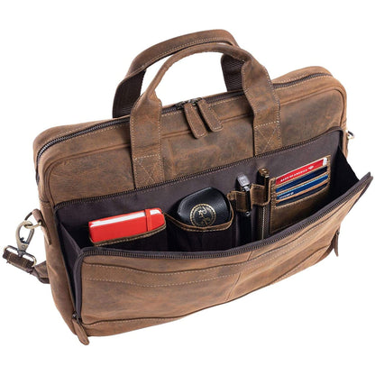 Leather briefcase 18 Inch Laptop Messenger Bags for Men and Women Best Office briefcase Satchel Bag