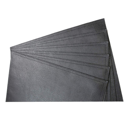Wintop Group PU Leather Placemats, 13"X17.5", Set of 6, Black