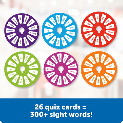 Learning Resources Skill Builders Sight Words Quiz Wheel, Reading Games, Sight Words Flash Cards Kindergarten, Learning Activities, Ages 5 and Up, 16 Pieces