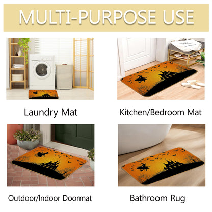 SHGAIL Halloween Welcome Door Mat, Non-Slip Front Doormat for Indoor, Low Profile Entrance Rug 30x17 Inch, Summer Home Gift