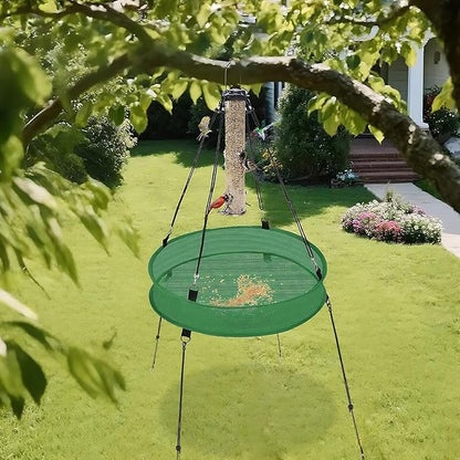 2Pcs Bird Seed Catcher Tray for Hanging Bird Feeder Platform, 20'' Birdseed Hoop for Hummingbird Feeders Bee Feeder, Outdoor Feeder Accessory(Upgraded Against Strong Winds)