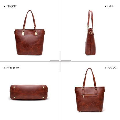 2E-youth Women Designer Purses And Handbags Set Satchel Shoulder Bags Tote Bags 6pcs Wallets (brown)