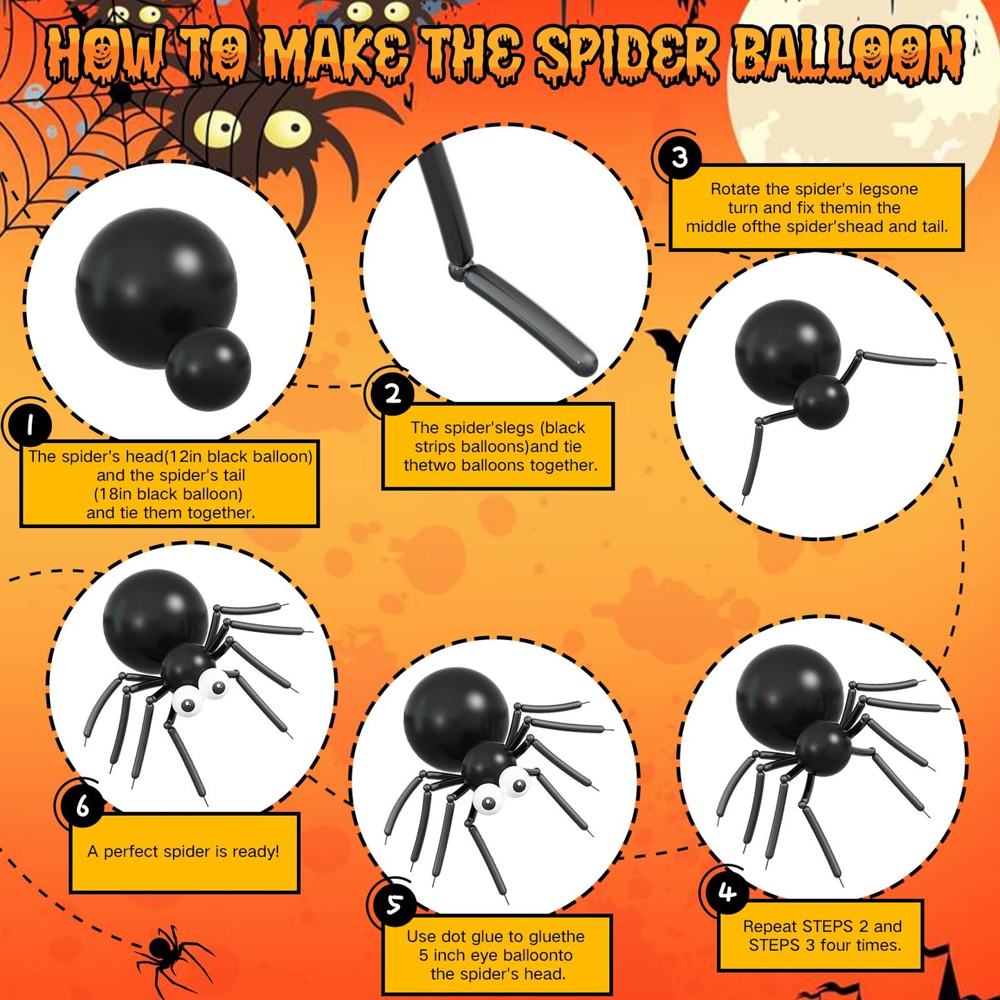 Halloween Balloon Arch Garland Kit, 129Pcs Black Spider White Eyes Bats Pink Metallic Silver Red Latex Balloons with Ghost Explosion Star Foil Balloons for Spooky Halloween Party Outdoor Decorations