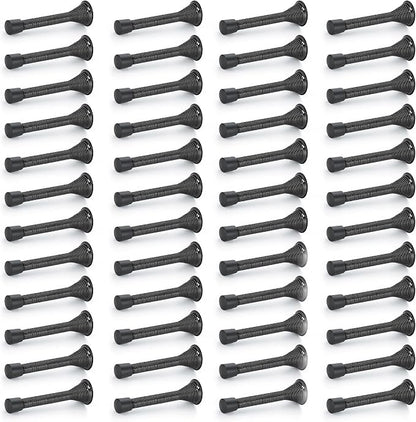 Ravinte Door Stoppers, 48 Pack Black Spring Door Stops with Rubber Bumper, Door Stoppers for Bottom of Door
