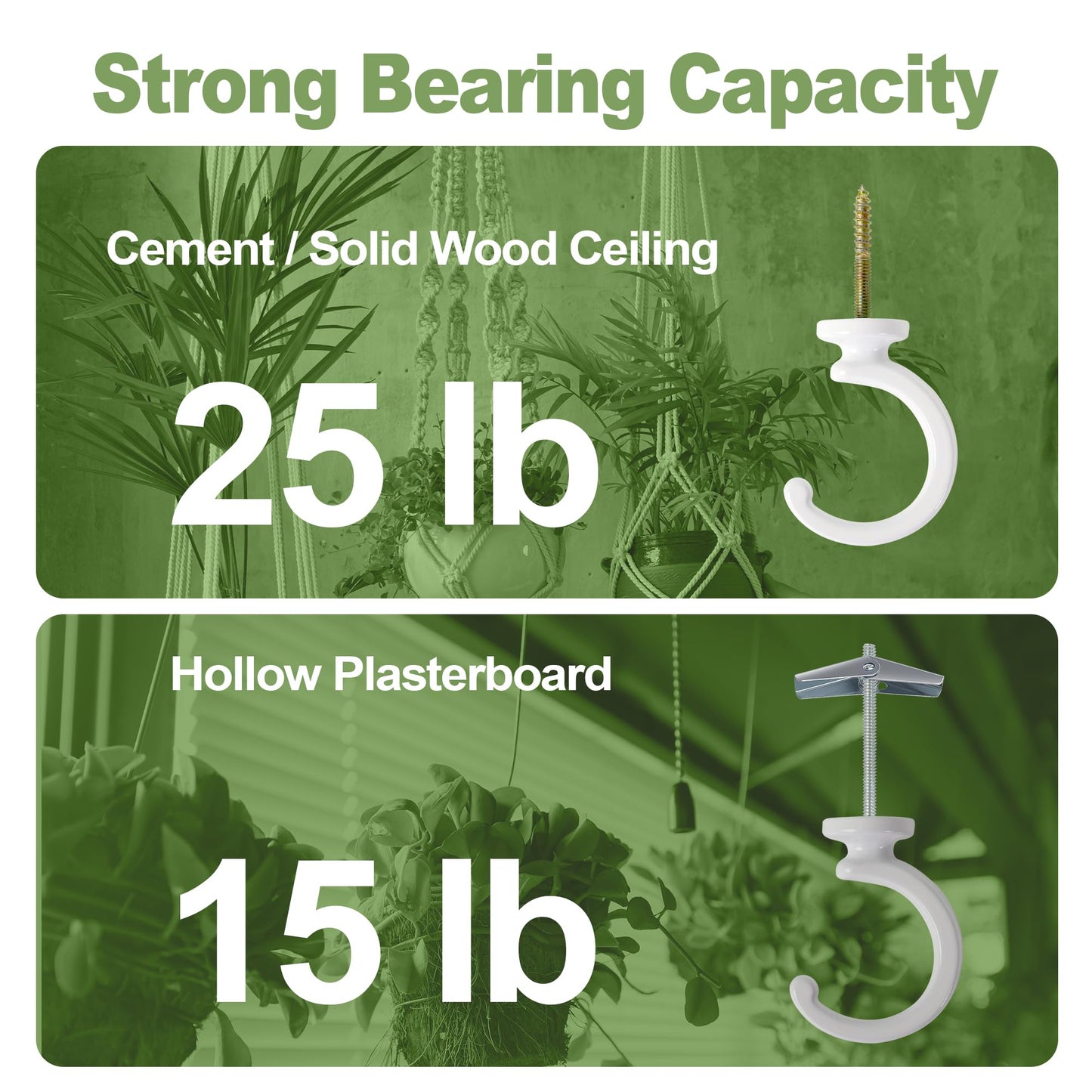 Aidoclip 6pcs Ceiling Hooks for Hanging Plants,Hanging Hanging Lights Metal Small Hooks,Indoor Outdoor Wall Heavy Duty Plant Hanger Swag Hook