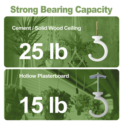 Aidoclip 6pcs Ceiling Hooks for Hanging Plants,Hanging Hanging Lights Metal Small Hooks,Indoor Outdoor Wall Heavy Duty Plant Hanger Swag Hook