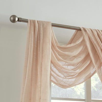 WARM HOME DESIGNS Luxury Linen Window Scarf with Dotted Stripes Pattern. 54 Inch Wide x 216 Inch Long Premium Shabby Chic Window Scarves for Living Room, Kitchen, Bedroom or Dining Room. JN Linen 216"