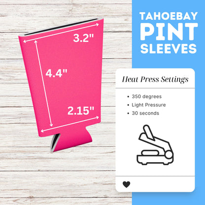 TahoeBay Blank Pint Glass Sleeves (6-Pack) 16 Ounce Insulating Foam Collapsible Beer Drinking Cup Holder (Hot Pink)